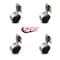 Service Caster 2 Inch Bright Chrome Hooded Urethane Twin Wheel Caster with Side Mount Set SCC SCC-GR02S50D-NYU-BC-716X78-CB180-4 - alternate 4